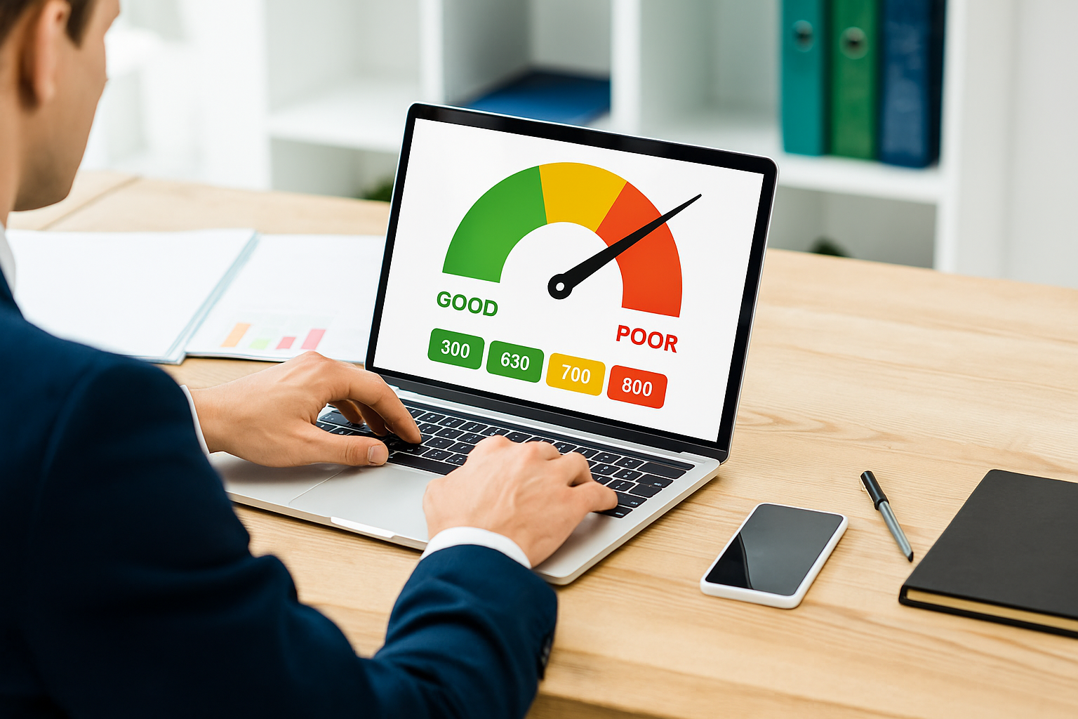 Team reviewing business security metrics together